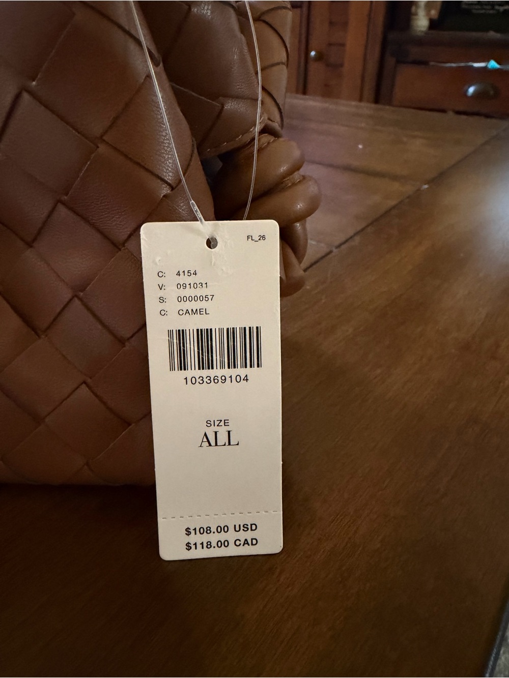 Anthropologie Woven Crossbody in Cognac Brown - Picture 3 of 7